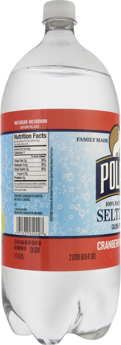 slide 5 of 13, Polar 100% Natural Cranberry Lime Seltzer - 2 liter, 2 liter