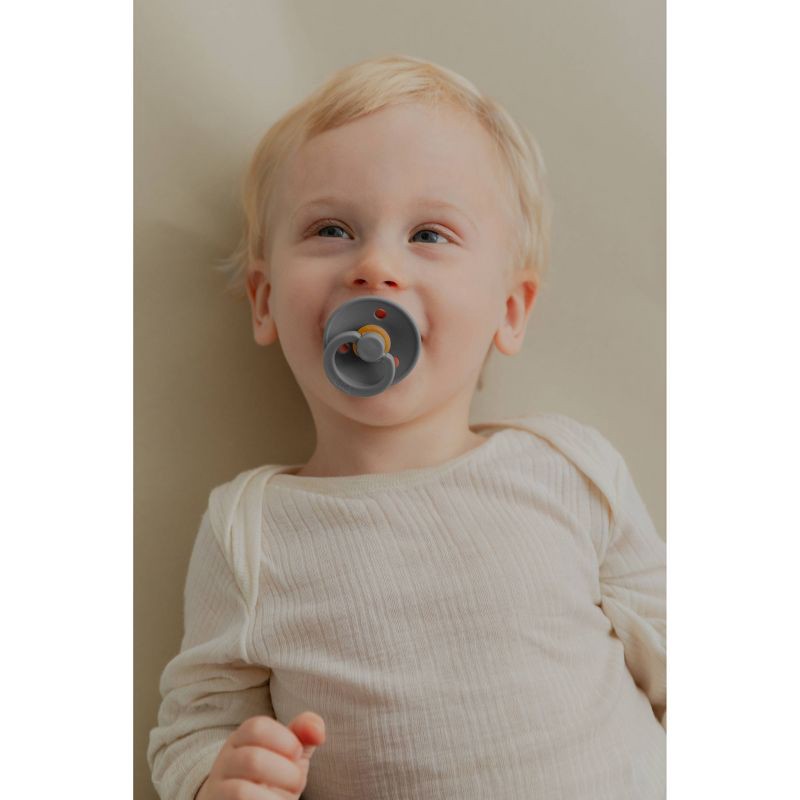 slide 8 of 8, Bibs Colour Latex Pacifier - 0-6 Months - Size 1 - 2pk - Iron/Sand, 1 x 2 ct