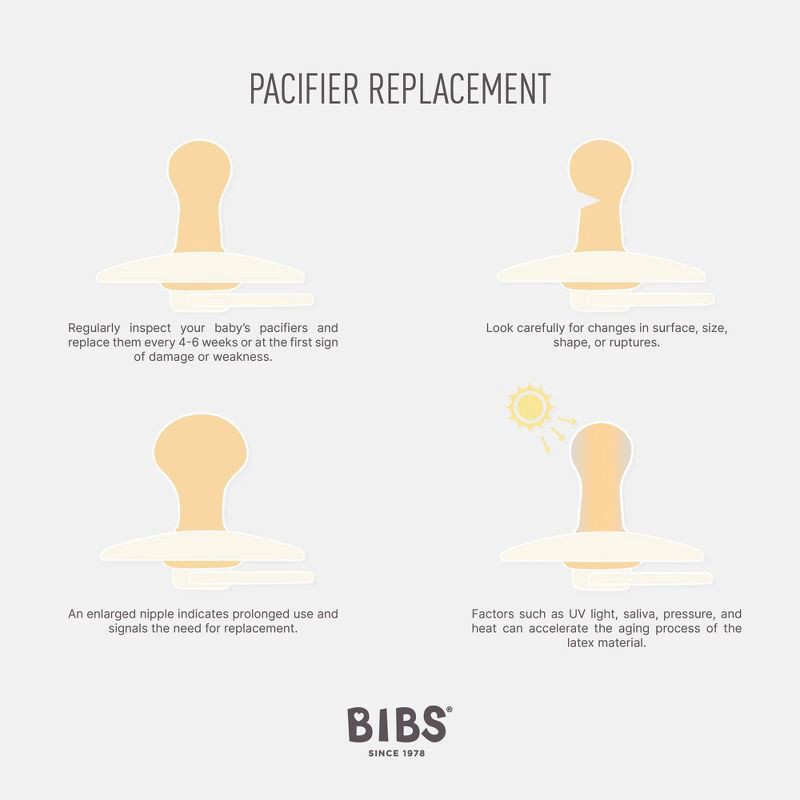 slide 6 of 9, Bibs Colour Latex Pacifier - 6-18 Months - Size 2 - 2pk - Blush/Ivory, 2 pk; 2 ct