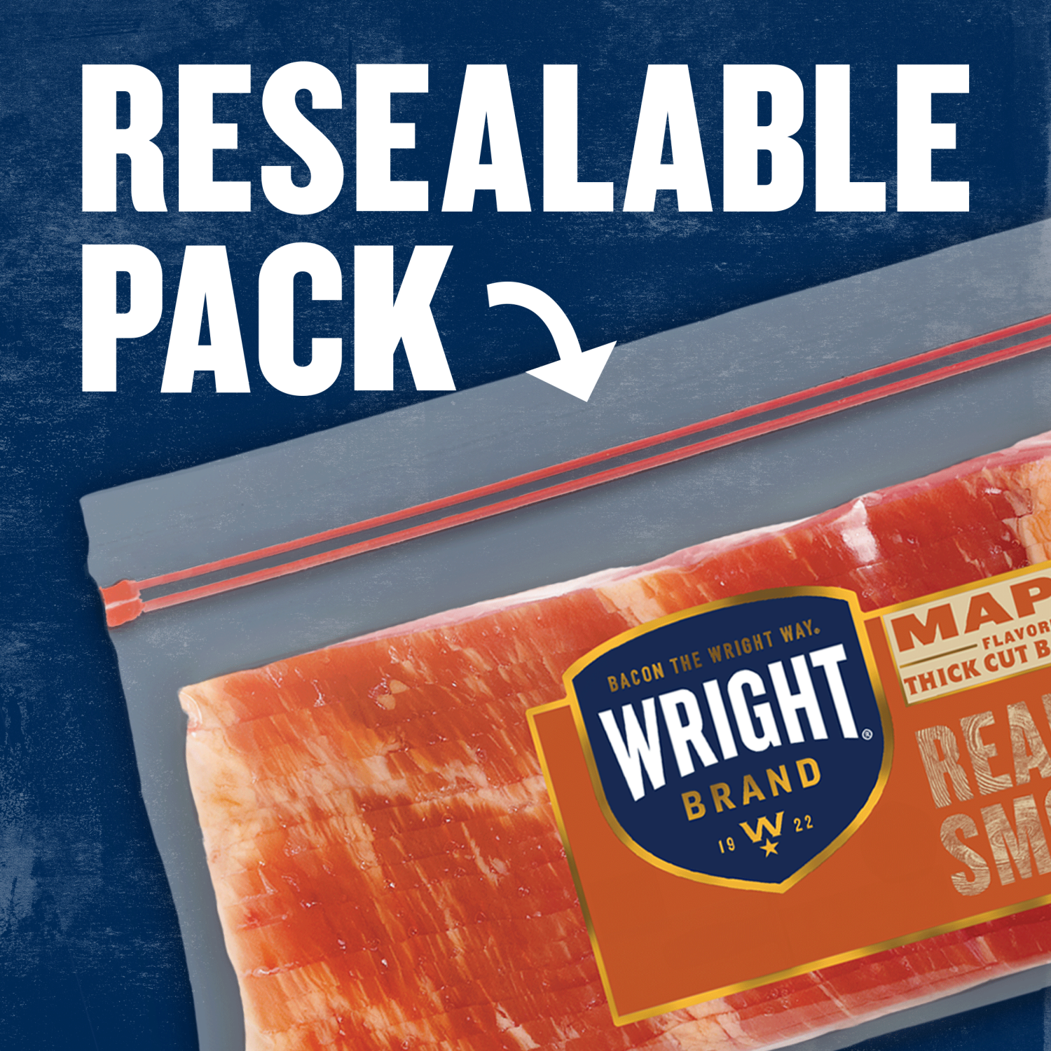 slide 5 of 5, Wright Brand Maple Flavored Real Wood Smoked Thick Cut Bacon, 24 oz Stack Pack, 24 oz