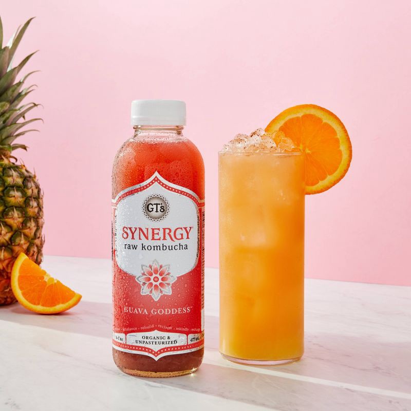slide 3 of 9, GT's Synergy The Real Kombucha, Guava Goddess – 16 fl oz, 16 fl oz