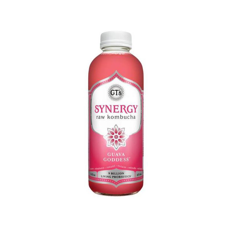 slide 1 of 3, GT's Synergy Guava Goddess Organic Vegan Kombucha - 16 fl oz, 16 fl oz