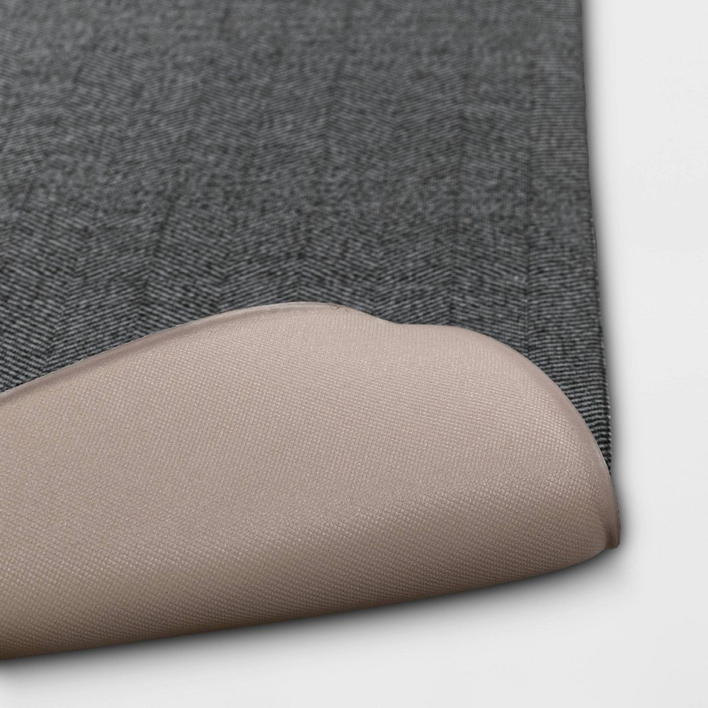 slide 4 of 4, 36" x 20" Herringbone Comfort Kitchen Rug Gray - Threshold, 1 ct