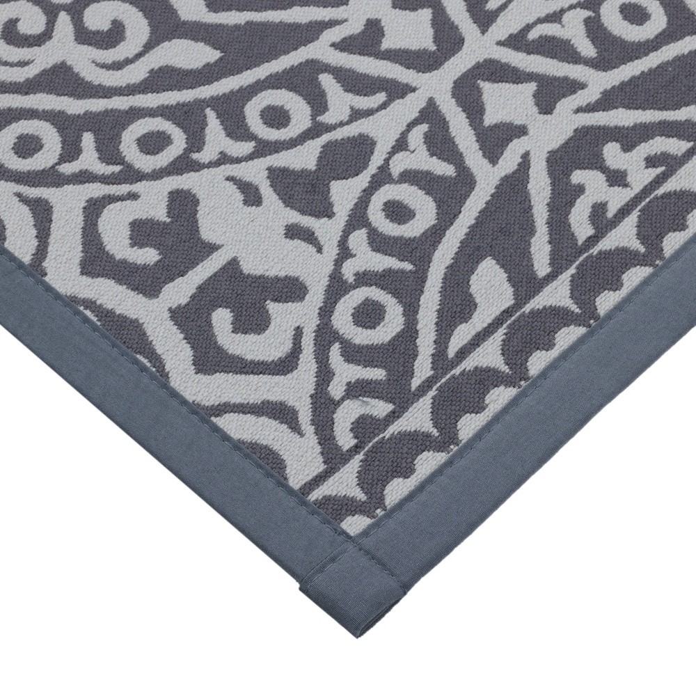 60" x 20" Vintage Print Comfort Kitchen Runner Rug Gray Threshold 1