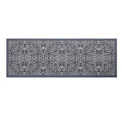 60" x 20" Vintage Print Comfort Kitchen Runner Rug Gray - Threshold