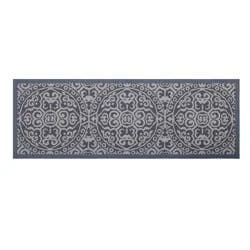 60" x 20" Vintage Print Comfort Kitchen Runner Rug Gray - Threshold