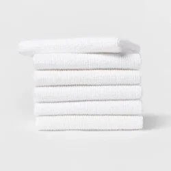 6pk Cotton Dishcloths White - Room Essentials™: Kitchen & Cleaning Towels, Machine Washable, Terry Construction