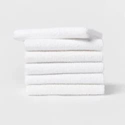 6pk Cotton Dishcloths White - Room Essentials™: Kitchen & Cleaning Towels, Machine Washable, Terry Construction