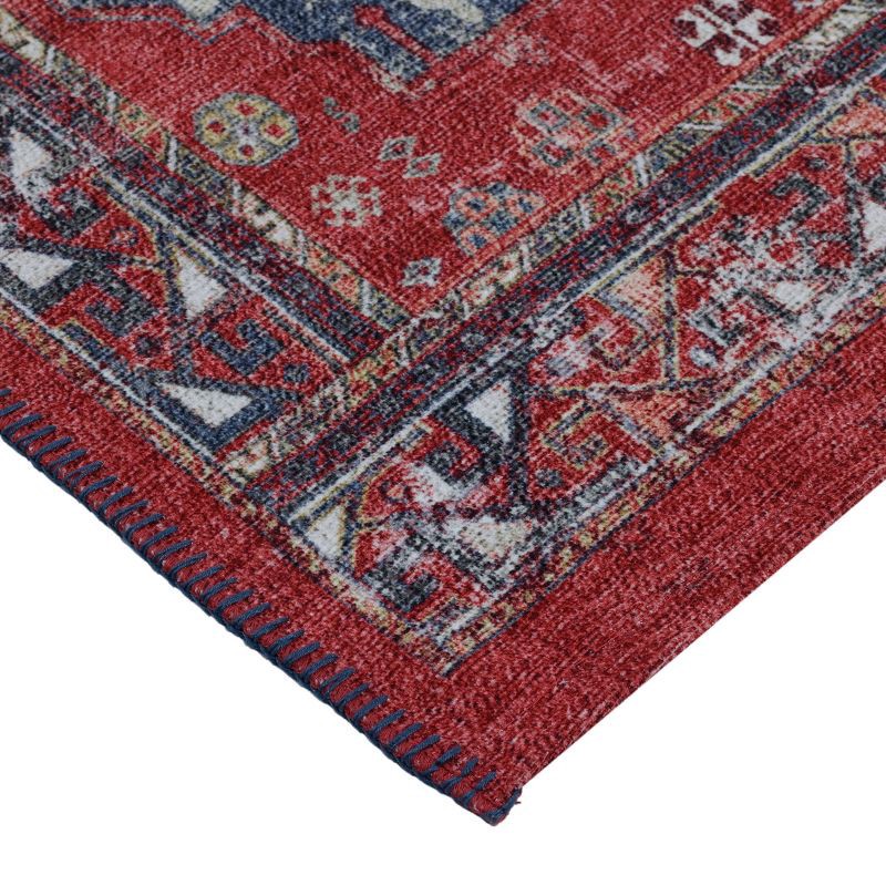 slide 4 of 4, 60" x 22" Vintage Persian Medallion Kitchen Runner Rug Red - Threshold™: Traditional Oriental Flat Pile, Fade-Resistant, 1 ct