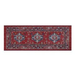 60" x 22" Vintage Persian Medallion Kitchen Runner Rug Red - Threshold™: Traditional Oriental Flat Pile, Fade-Resistant