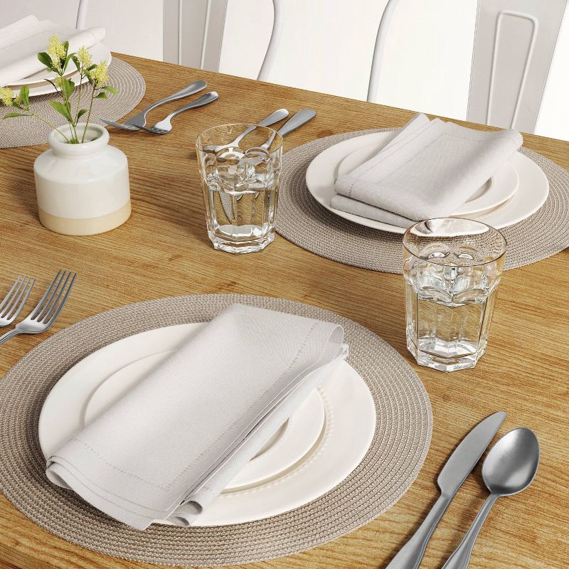 slide 2 of 3, Polyround Charger Placemat Light Gray - Threshold™: Round Table Decor, Traditional Style, Spot Clean, 15" Diameter, 1 ct
