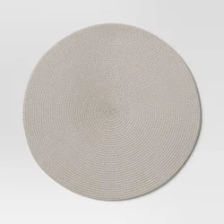 Polyround Charger Placemat Light Gray - Threshold™: Round Table Decor, Traditional Style, Spot Clean, 15" Diameter