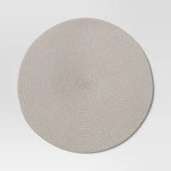 Polyround Charger Placemat Light Gray - Threshold™: Round Table Decor, Traditional Style, Spot Clean, 15" Diameter