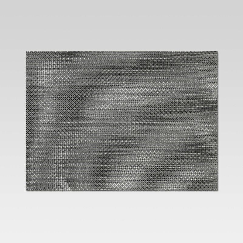 slide 1 of 3, Textilene Placemat Gray - Threshold™: Modern Stripe Vinyl, Rectangle, 19"x14", Spot Clean, Kitchen Table Decor, 1 ct