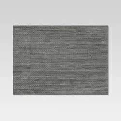 Textilene Placemat Gray - Threshold™: Modern Stripe Vinyl, Rectangle, 19"x14", Spot Clean, Kitchen Table Decor