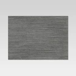 Textilene Placemat Gray - Threshold™: Modern Stripe Vinyl, Rectangle, 19"x14", Spot Clean, Kitchen Table Decor