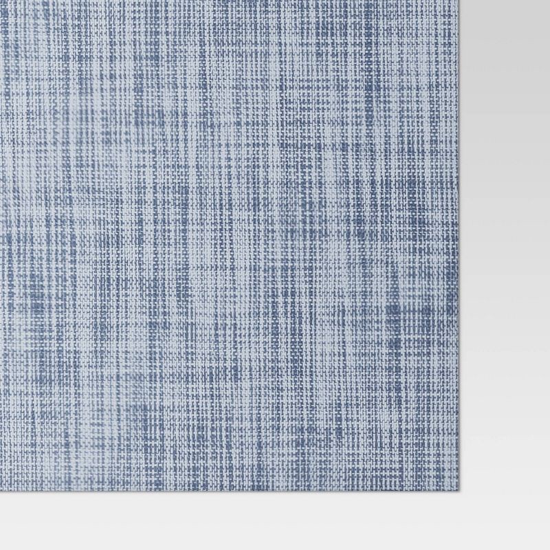 slide 3 of 3, Textilene Denim Placemat Blue - Threshold™: Modern Stripe Rectangle for Dining & Kitchen Table, Spot Clean, Vinyl, 19"x14", 1 ct