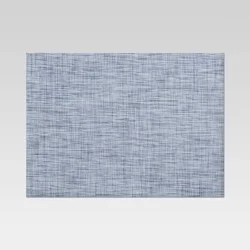 Textilene Denim Placemat Blue - Threshold™: Modern Stripe Rectangle for Dining & Kitchen Table, Spot Clean, Vinyl, 19"x14"
