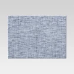 Textilene Denim Placemat Blue - Threshold™: Modern Stripe Rectangle for Dining & Kitchen Table, Spot Clean, Vinyl, 19"x14"