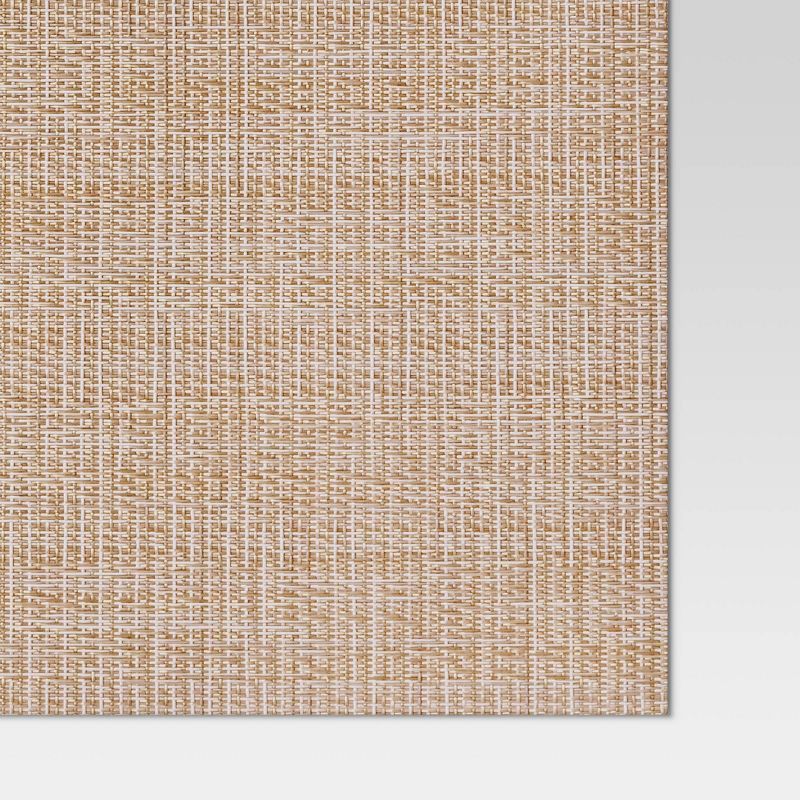 slide 3 of 3, Textilene Woven Metallic Placemat Gold - Threshold™: Rectangle Vinyl Table Decor, Traditional Stripe Design, 19"x14", 1 ct