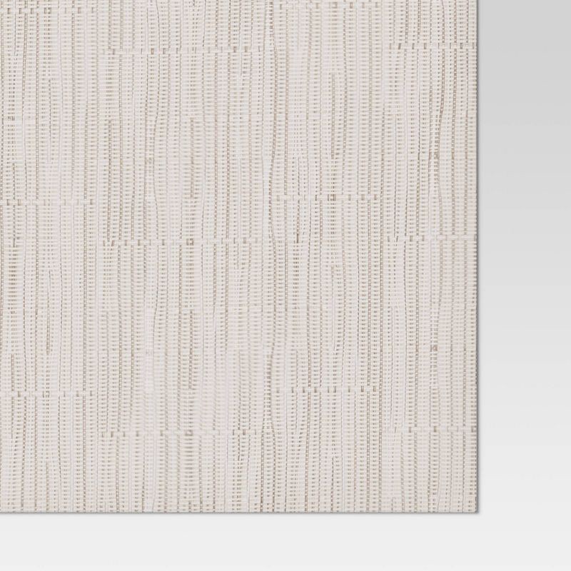 slide 3 of 3, Textilene Placemat Taupe - Threshold™: Modern Stripe Vinyl, Rectangle, Spot Clean, Kitchen Table Decor, 19"x14", 1 ct