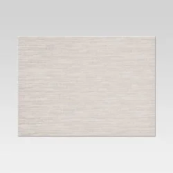 Textilene Placemat Taupe - Threshold™: Modern Stripe Vinyl, Rectangle, Spot Clean, Kitchen Table Decor, 19"x14"