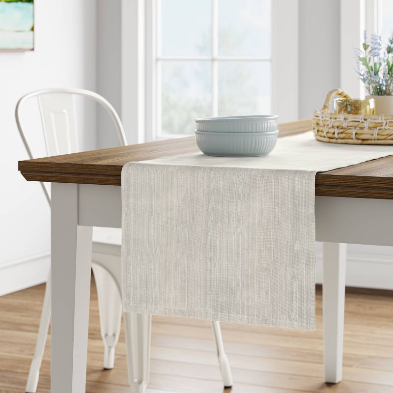 slide 2 of 3, 72" x 14" Cotton Solid Table Runner White - Threshold™: Modern Rectangle, Machine Washable, Fall Decor, OEKO-TEX Certified, 1 ct