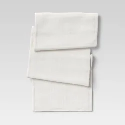 72" x 14" Cotton Solid Table Runner White - Threshold™: Modern Rectangle, Machine Washable, Fall Decor, OEKO-TEX Certified