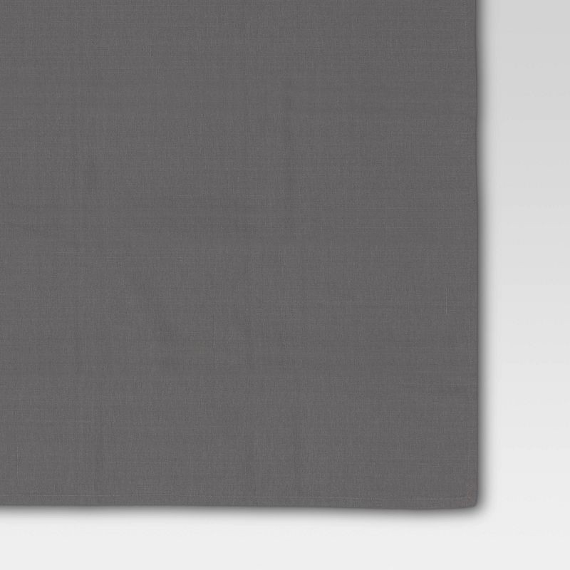 slide 3 of 3, 104" x 60" Solid Tablecloth Gray - Threshold™: Traditional Rectangle, Cotton & Recycled Polyester, Summer Decor, 1 ct