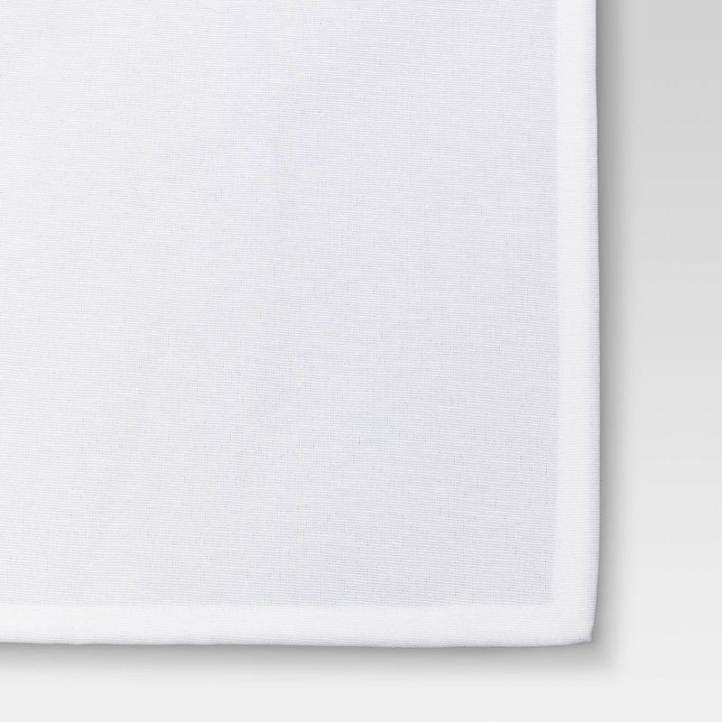 slide 3 of 3, 84" x 60" Solid Tablecloth White - Threshold™: Rectangle, Traditional, Cotton & Recycled Polyester, Machine Washable, 1 ct
