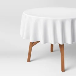 70" Solid Tablecloth White - Threshold™: Round Cotton & Recycled Polyester, Traditional Style, Machine Washable