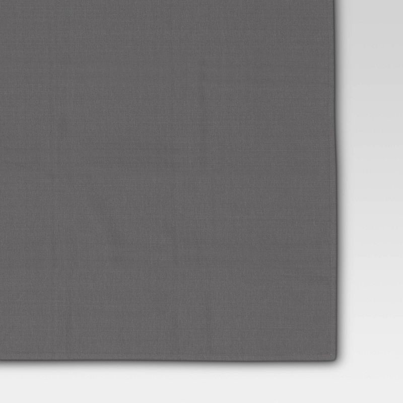 slide 3 of 3, 120" x 60" Solid Tablecloth Gray - Threshold™: Traditional Rectangle, Cotton & Recycled Polyester, Summer Decor, 1 ct