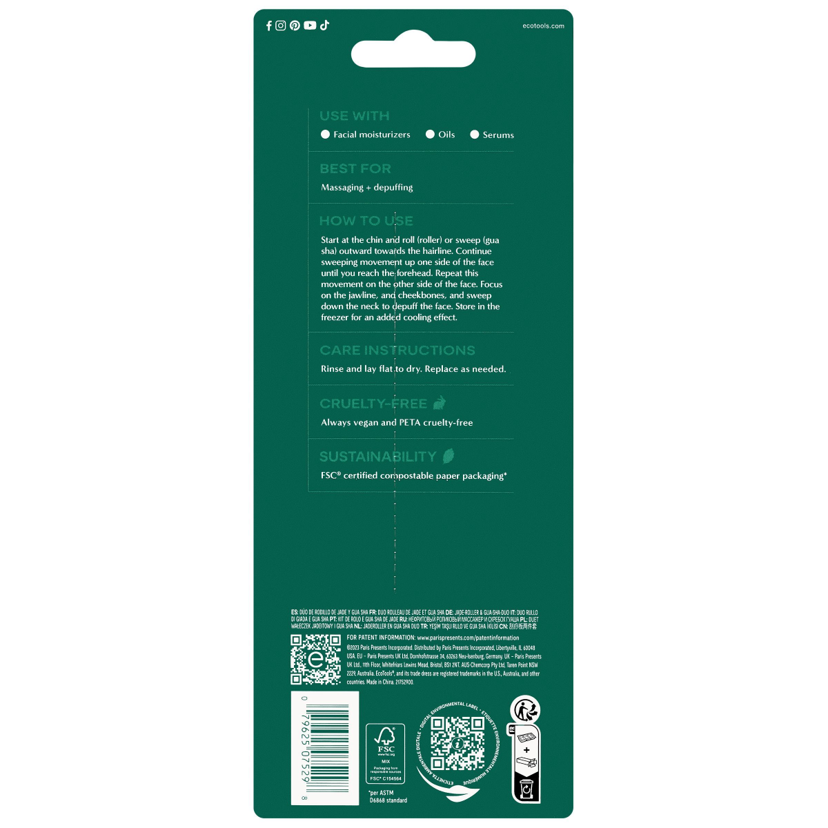 slide 2 of 3, Ecotools Jade Roller & Guasha Stone Mini Facial Kit, 1 ct