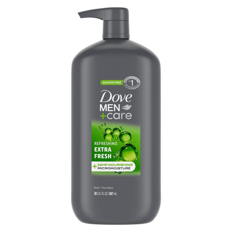 slide 1 of 7, Dove Men+Care Extra Fresh Refreshing Body & Face Wash Pump - Sulfate Free - 30 fl oz, 30 fl oz