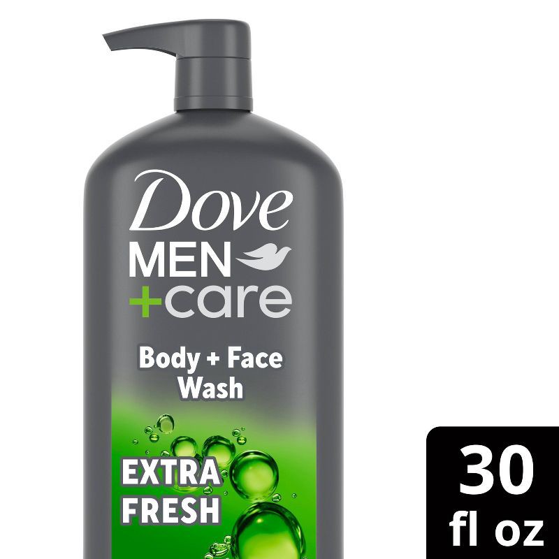 slide 1 of 7, Dove Men+Care Extra Fresh Body Wash Pump - 30 fl oz, 30 fl oz