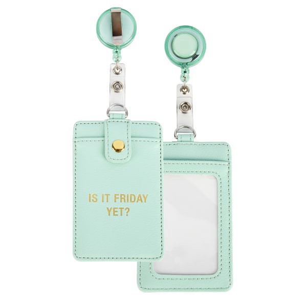 slide 1 of 3, Office Depot Brand Badge Holder, 2 13/16"" X 4 7/16"", Teal, 1 ct