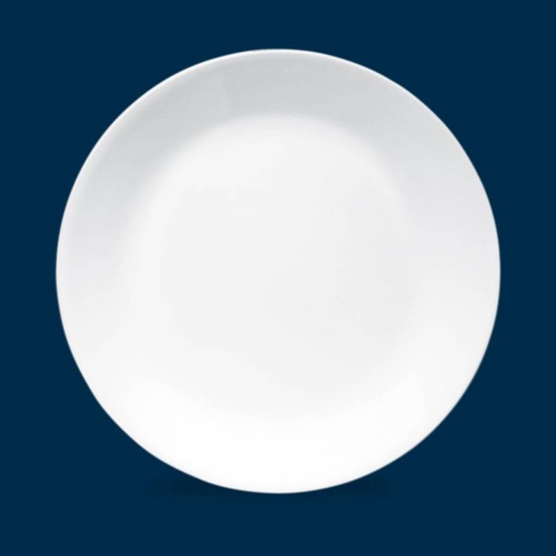 slide 5 of 9, Corelle 10.3" 6pk Glass Dinner Plates White: Break & Chip-Resistant, Microwave & Dishwasher Safe, Solid Circular Design, 6 ct