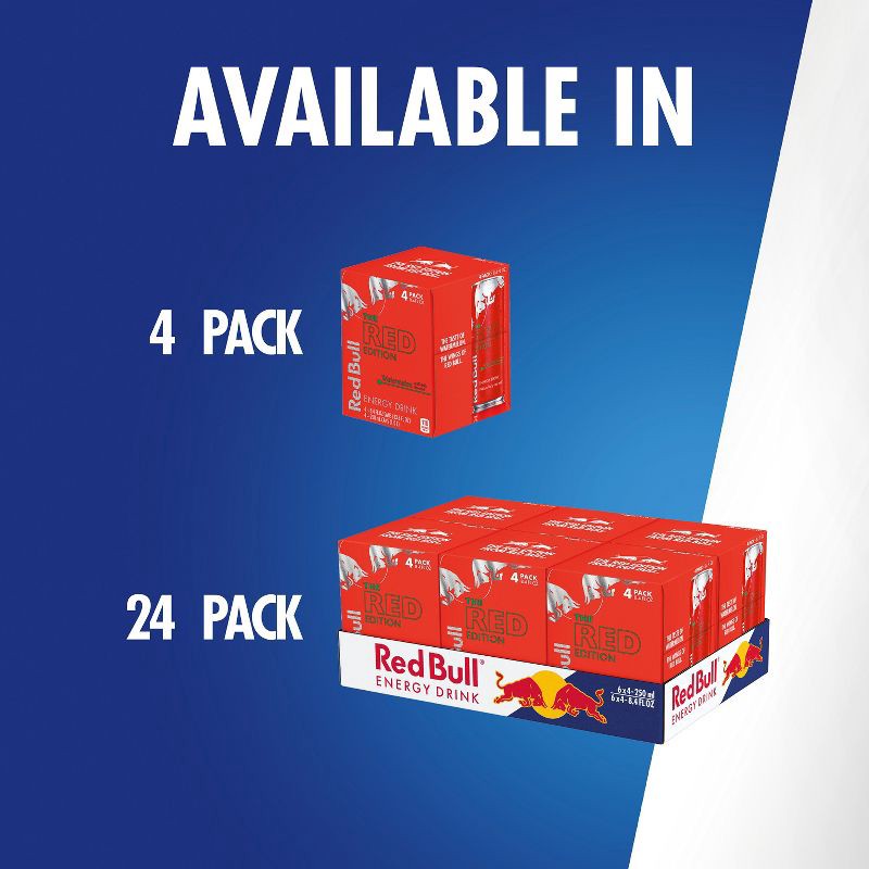 slide 8 of 11, Red Bull Red Edition Energy Drink - 4pk/8 fl oz Cans, 4 ct, 8 fl oz