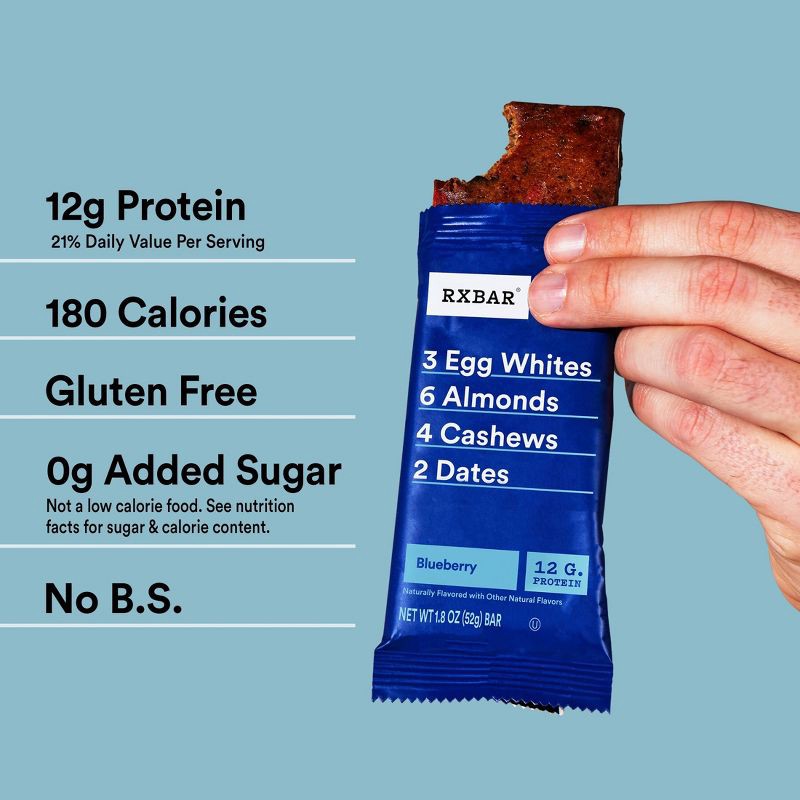 slide 3 of 11, RXBAR Blueberry Egg Protein Bars - 12g Protein - 18.3oz/10ct, 18.3 oz, 10 ct