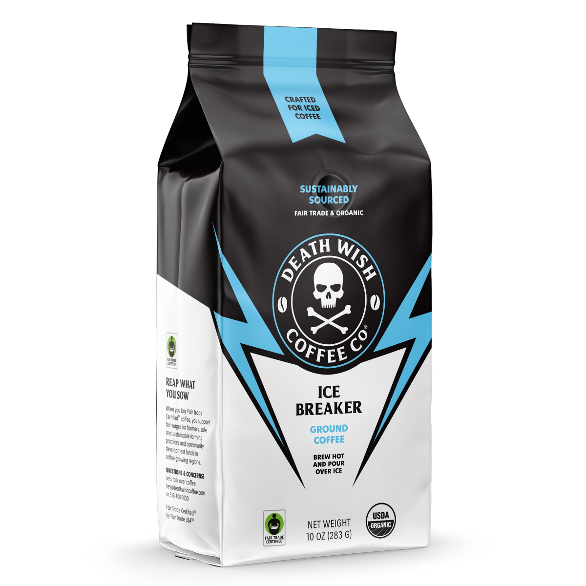 slide 1 of 9, Death Wish Coffee Ice Breaker Ground Coffee 10oz, 10 oz