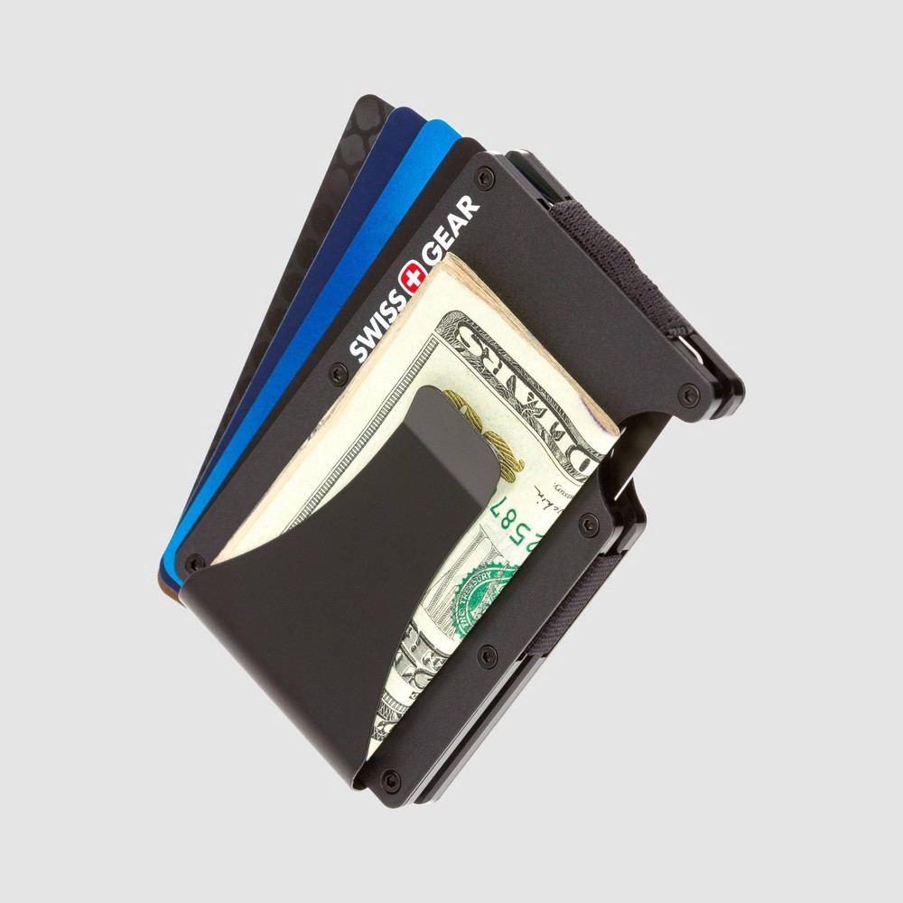 slide 6 of 8, SWISSGEAR Aluminium RFID Card Holder with Money Clip - Black One Size, 1 ct