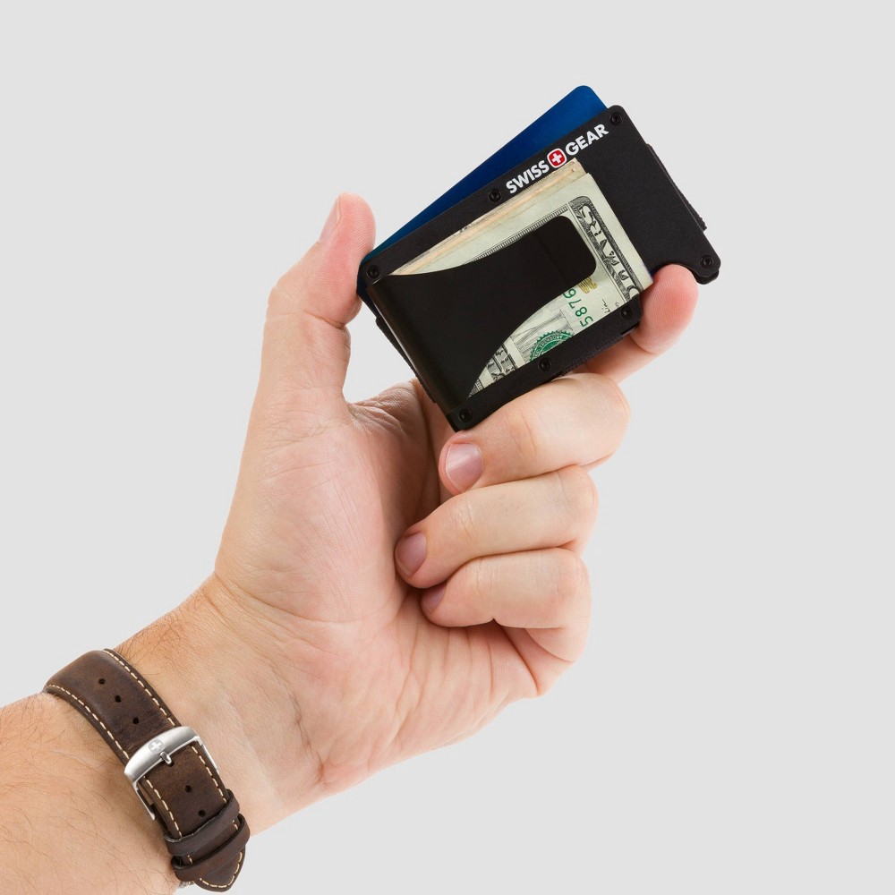 slide 8 of 8, SWISSGEAR Aluminium RFID Card Holder with Money Clip - Black One Size, 1 ct