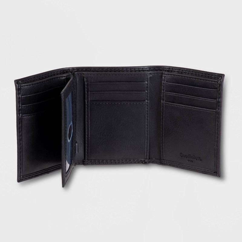 slide 4 of 4, RFID Extra-Capacity Trifold Wallet - Goodfellow & Co Black One Size, 1 ct