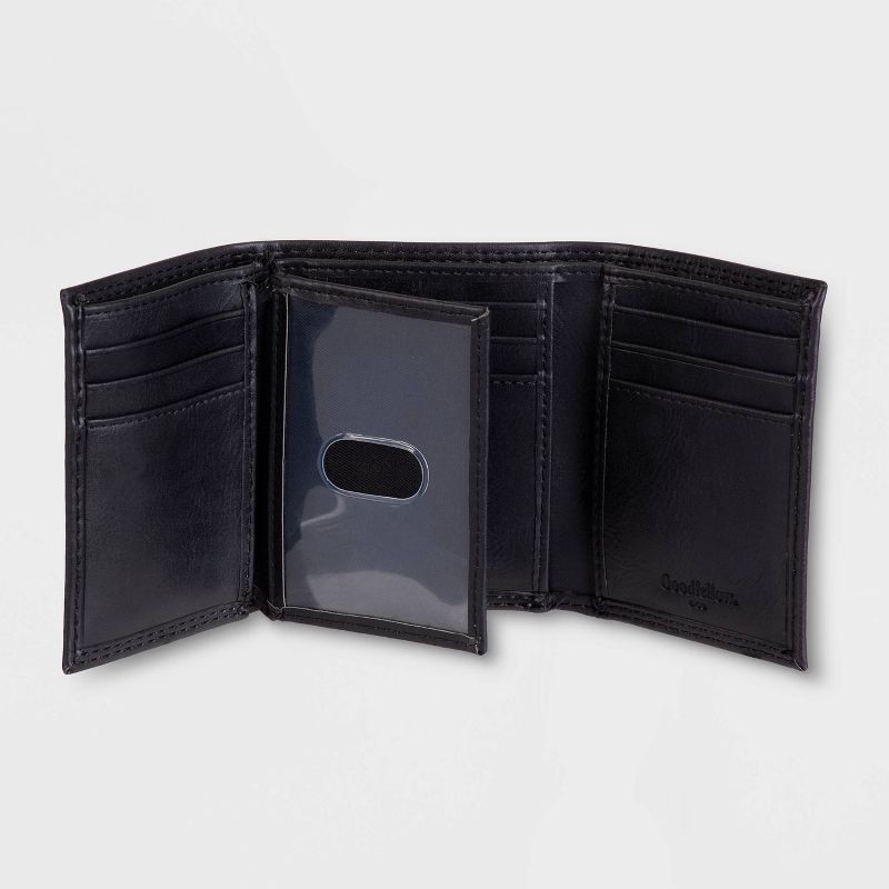 slide 3 of 4, RFID Extra-Capacity Trifold Wallet - Goodfellow & Co Black One Size, 1 ct