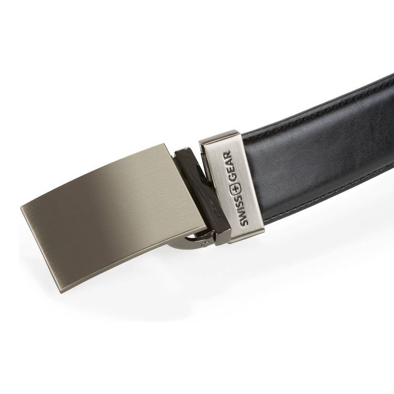 slide 2 of 5, SWISSGEAR Men's Reversible Plaque Buckle Belt - Black/Tan XL: Leather, Polyester, 1 ct