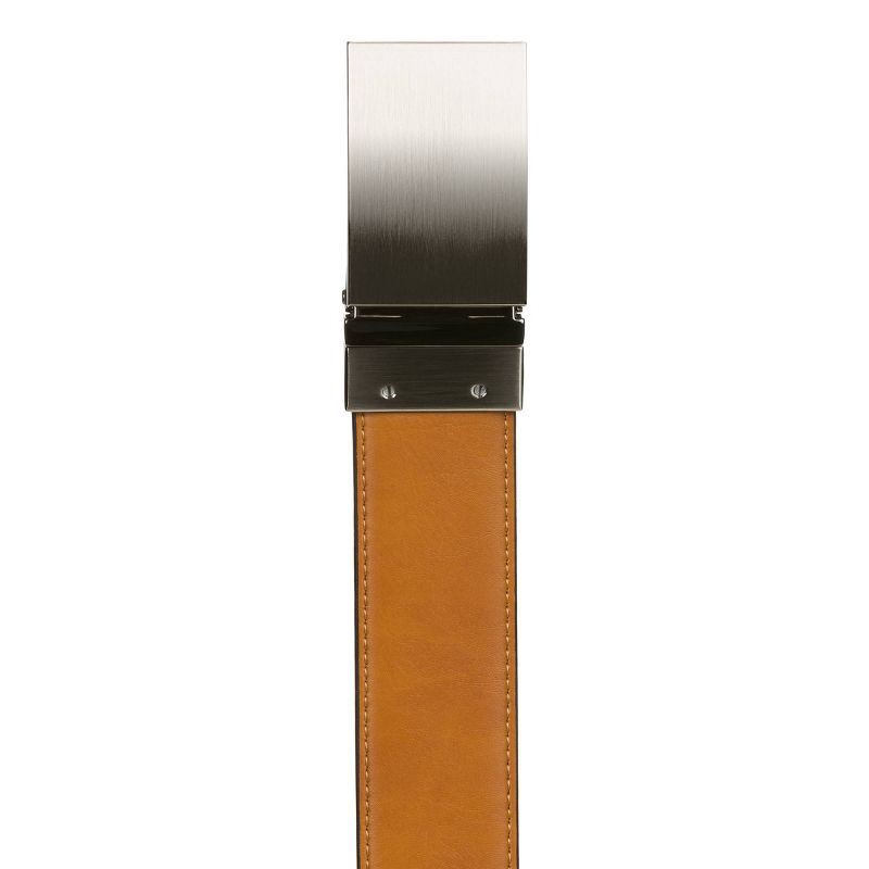 slide 4 of 5, SWISSGEAR Men's Reversible Plaque Buckle Belt - Black/Tan XL: Leather, Polyester, 1 ct