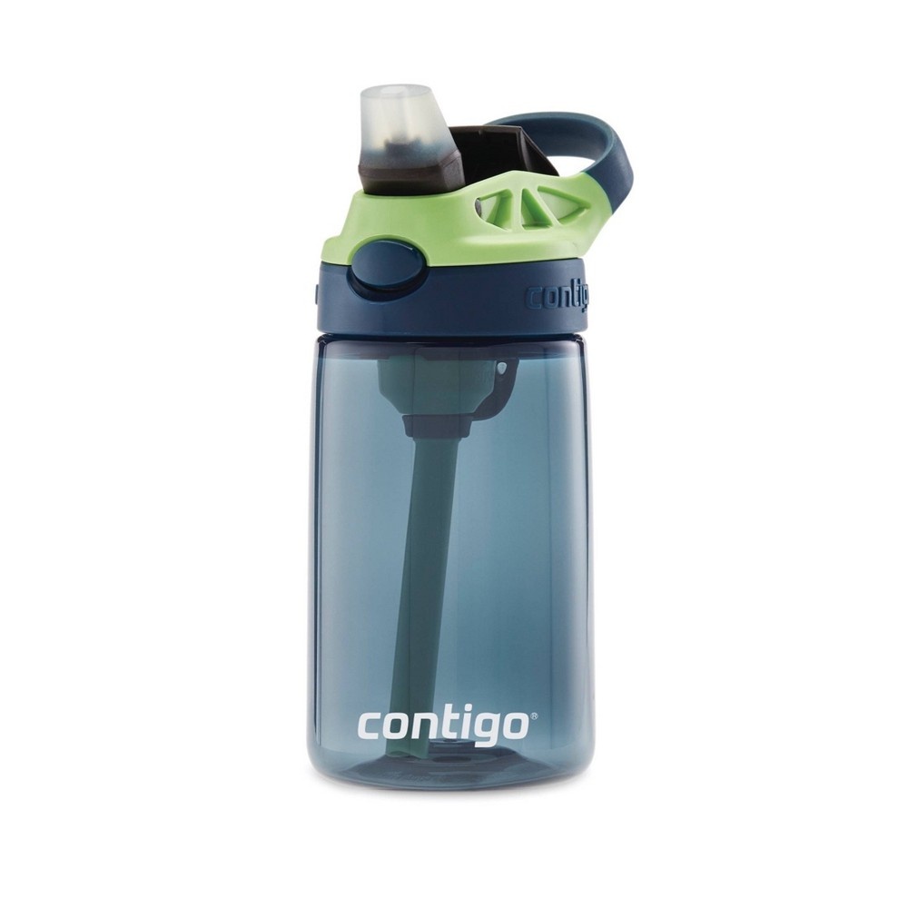 slide 2 of 4, Contigo 14oz Kids Water Bottle with Redesigned AutoSpout Straw Blue/Green, 1 ct