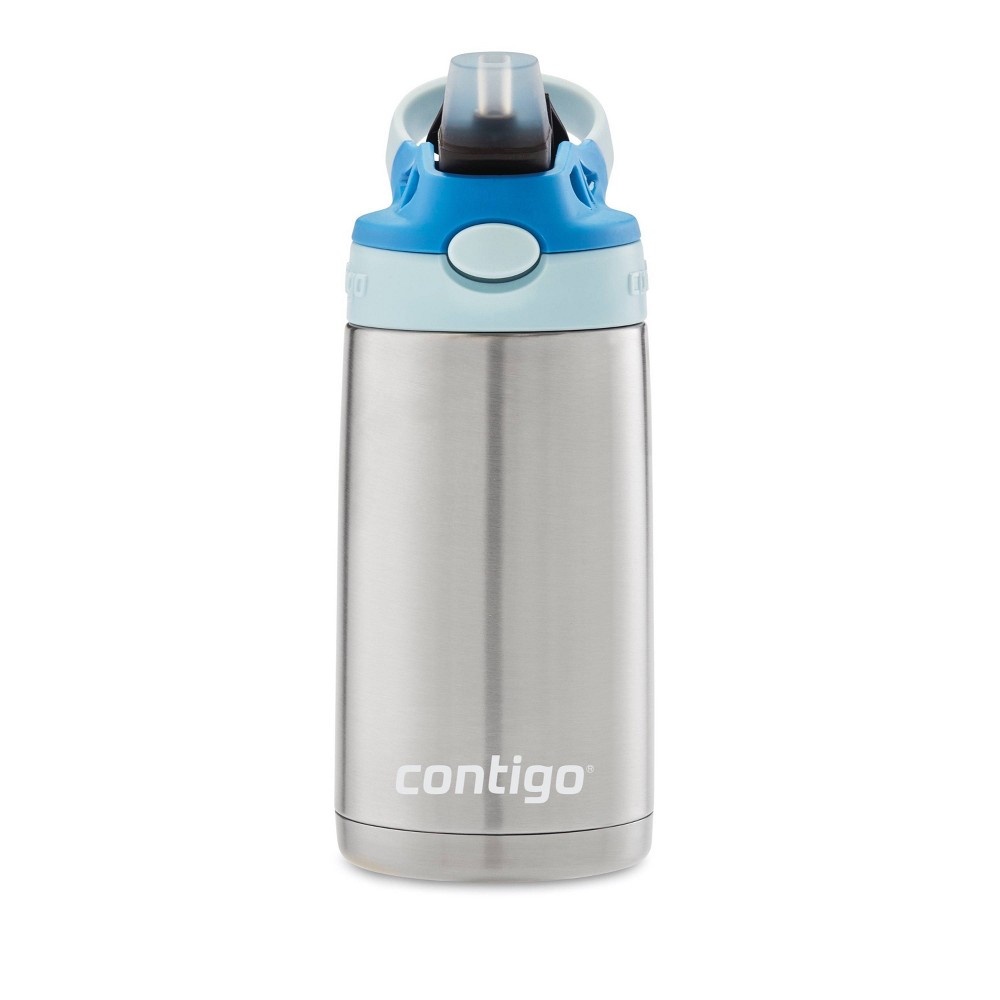 slide 2 of 6, Contigo 13oz Kids Stainless Steel Water Bottle with Redesigned AutoSpout Straw Blue, 1 ct