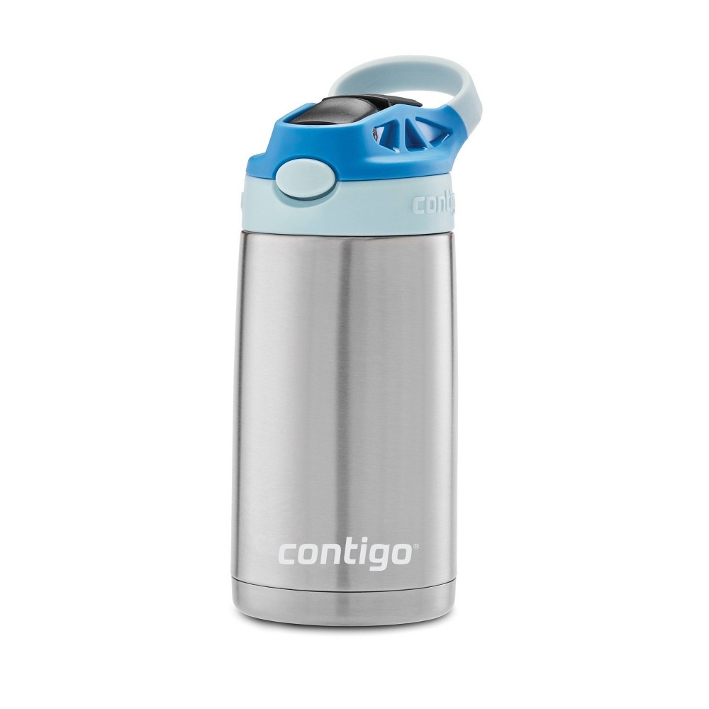 slide 3 of 6, Contigo 13oz Kids Stainless Steel Water Bottle with Redesigned AutoSpout Straw Blue, 1 ct