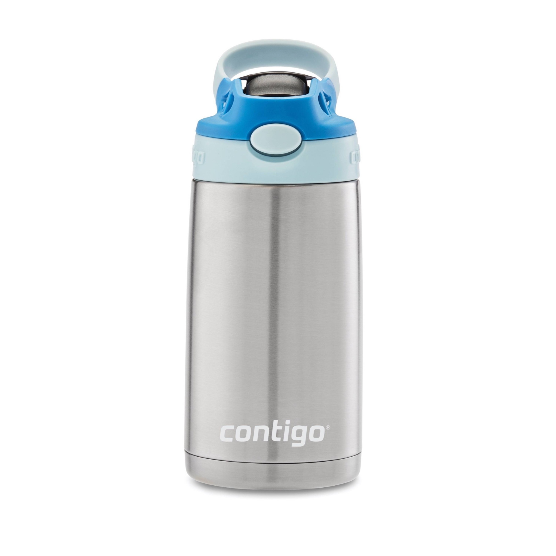 slide 1 of 6, Contigo 13oz Kids Stainless Steel Water Bottle with Redesigned AutoSpout Straw Blue, 1 ct